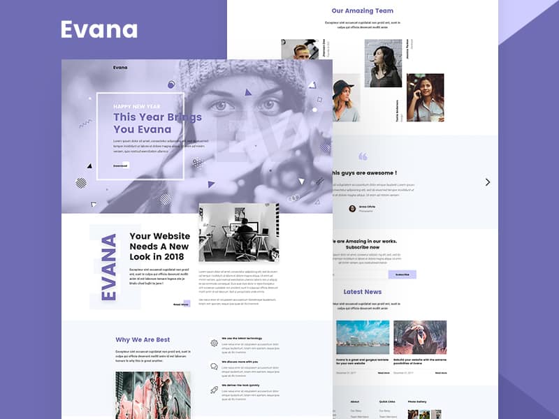 Evana – Free Creative Agency PSD Template