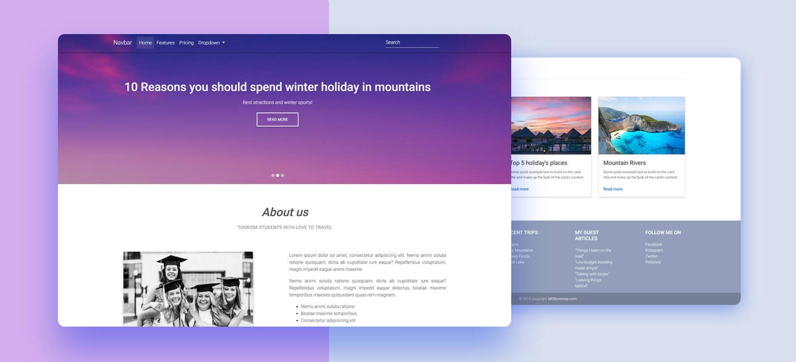 Half Slider Bootstrap Templates