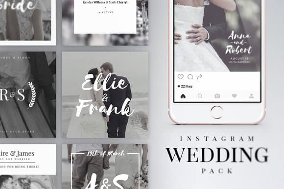 Instagram Wedding Pack Templates